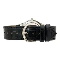 Peugeot Women's 40mm Large Face Watch with Bold Arabic Numerals and Leather Band