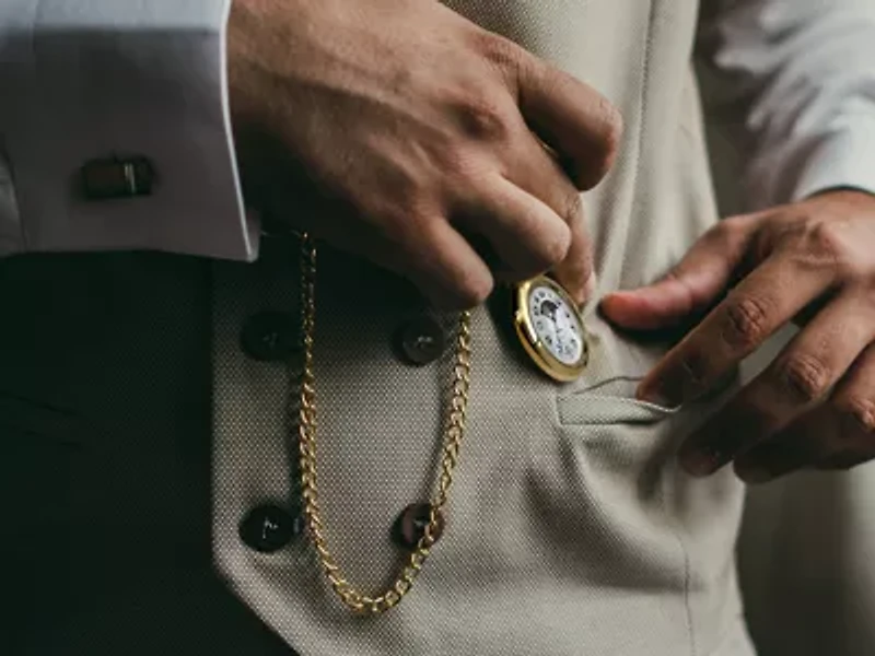 Peugeot Men's 14K Gold Plated Sun Moon Pocket Watch with Gold-Tone Chain