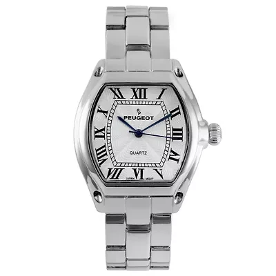 Peugeot Women's Silver Status Bracelet Watch 36x33mm Barrel Shape Roman Dial