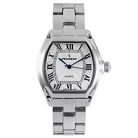 Peugeot Women's Silver Status Bracelet Watch 36x33mm Barrel Shape Roman Dial