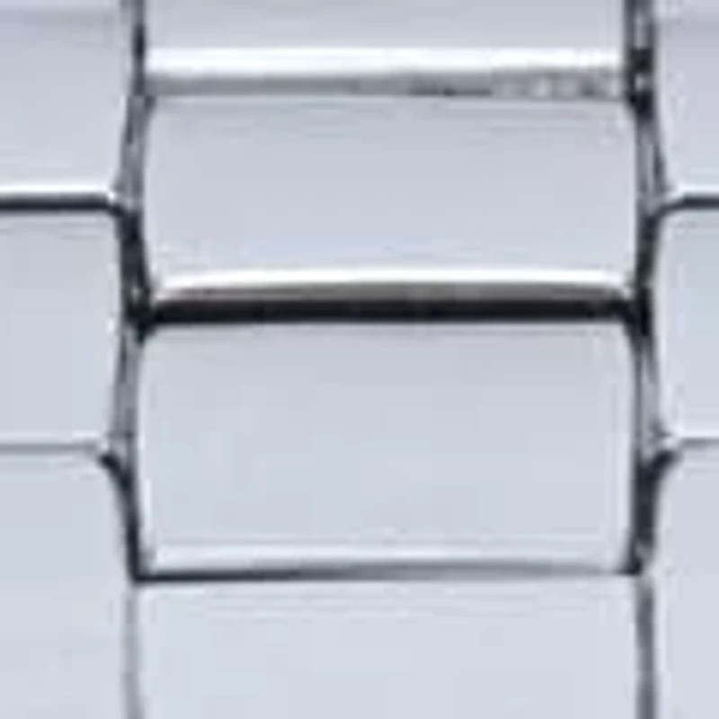 Women's 40mm Silver Boyfriend Bracelet Watch with Blue Dial & Crystal Bezel