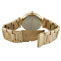 Women 38mm Gold Plated Bracelet Watch With Crystal Bezel