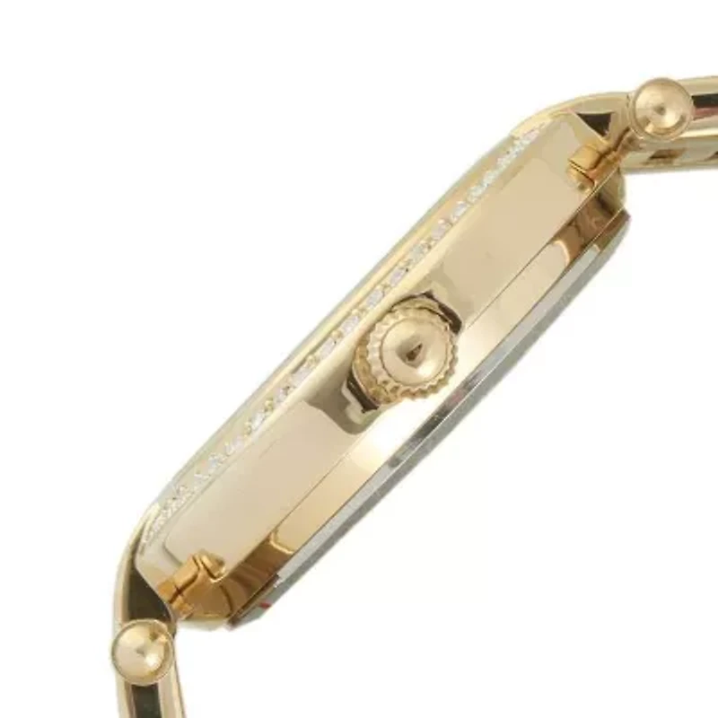 Women 38mm Gold Plated Bracelet Watch With Crystal Bezel