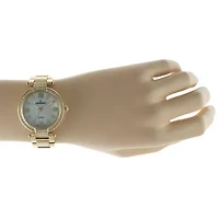 Women 38mm Gold Plated Bracelet Watch With Crystal Bezel