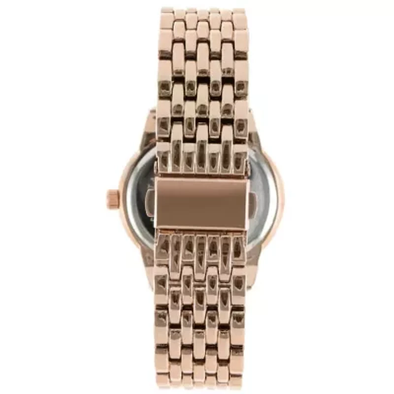 Women's Rose Gold 40mm Multi-Function Watch with Crystal Bezel