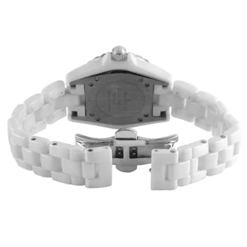Peugeot Women's 36mm White Genuine Ceramic Watch with Sport Bezel