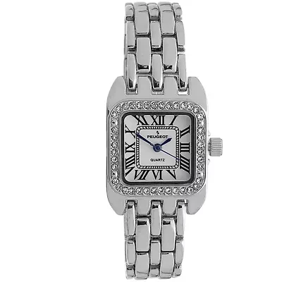 Peugeot Women's  24mm Silver Tank Panther Link Bracelet Watch