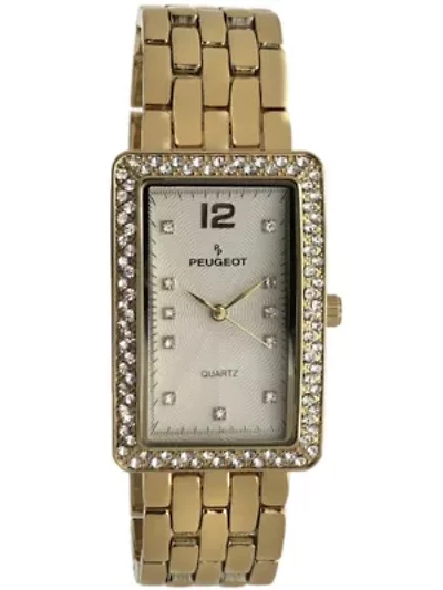 Peugeot Women's 40x25mm Gold Bracelet Watch with Crystal Bezel