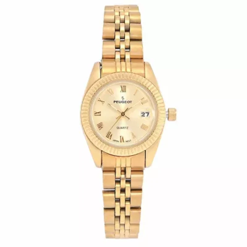 Women's All-Gold 26mm Fluted Bezel Steel Bracelet Watch