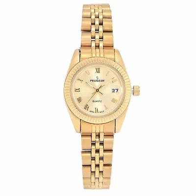 Women's All-Gold 26mm Fluted Bezel Steel Bracelet Watch