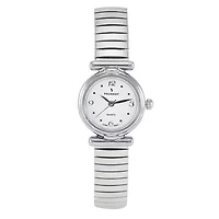 Women's Silver Round 25mm Easy-Read Expansion Bracelet Watch