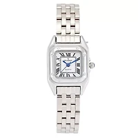 Womens 20x22mm Silver-Tone Panther Link Bracelet Watch