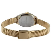 Peugeot Women's White Dial  Sun Moon Watch 30x20mm Calendar Mesh Bracelet