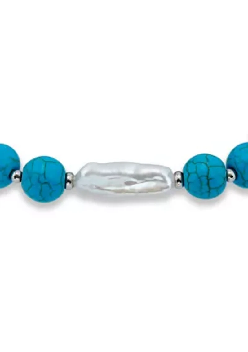 Fine Silver Plated Beaded Stretch Bracelet