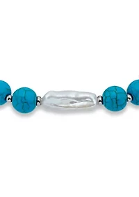 Fine Silver Plated Beaded Stretch Bracelet
