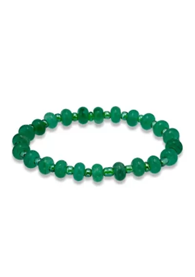 Aventurine Rondelle Beaded Stretch Bracelet