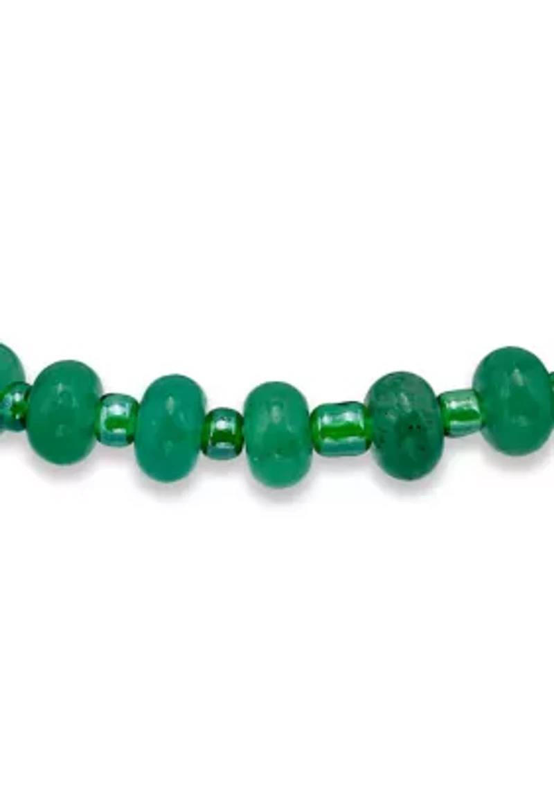 Aventurine Rondelle Beaded Stretch Bracelet