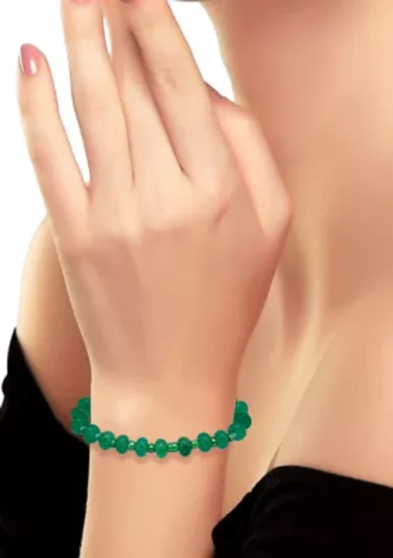 Aventurine Rondelle Beaded Stretch Bracelet