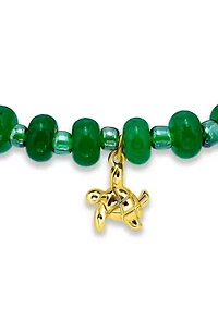 Gold Plated Sea Turtle Charm Stretch Bracelet 