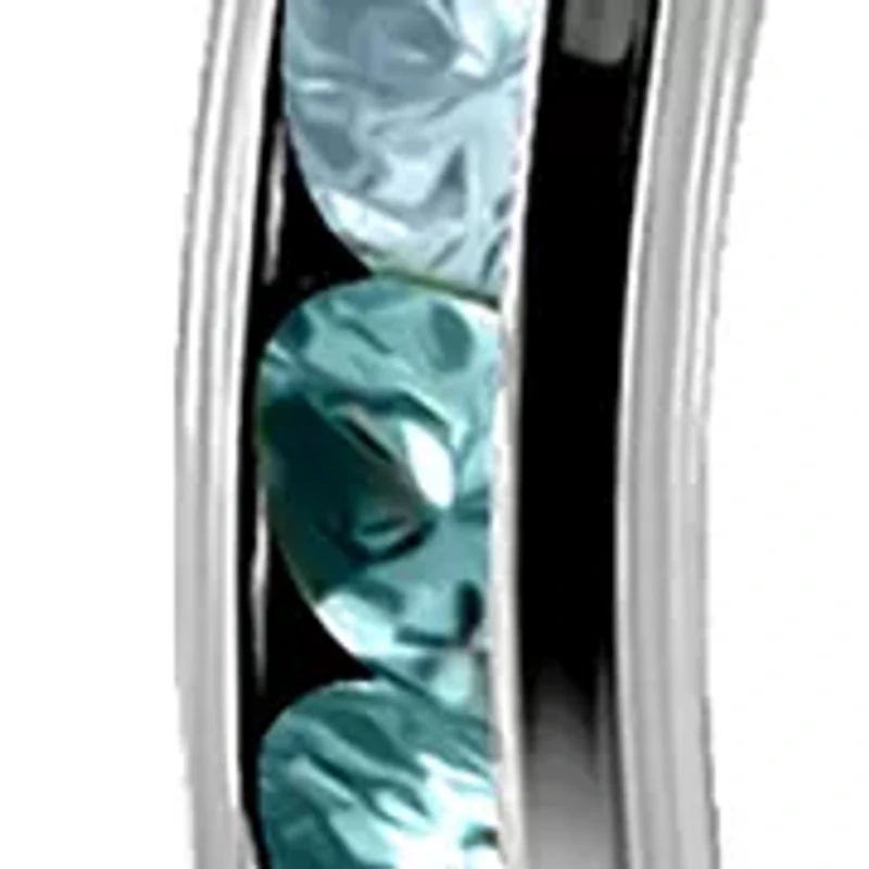 Sterling Silver Round Blue Ombré Cubic Zirconia Hoop Earrings