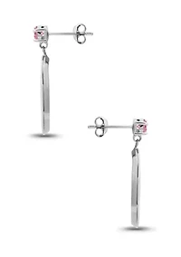 Sterling Silver Cubic Zirconia Open Pear Shaped Drop Earrings