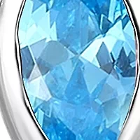 Sterling Silver Marquise Cubic Zirconia Bezel Pendant Necklace