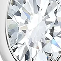 Sterling Silver Oval Cubic Zirconia Bezel Pendant Necklace