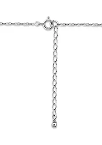 Sterling Silver Oval Cubic Zirconia Bezel Pendant Necklace