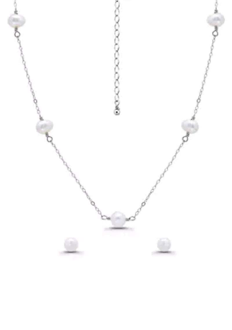 Freshwater Pearl Necklace and Earring Set