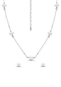 Freshwater Pearl Necklace and Earring Set