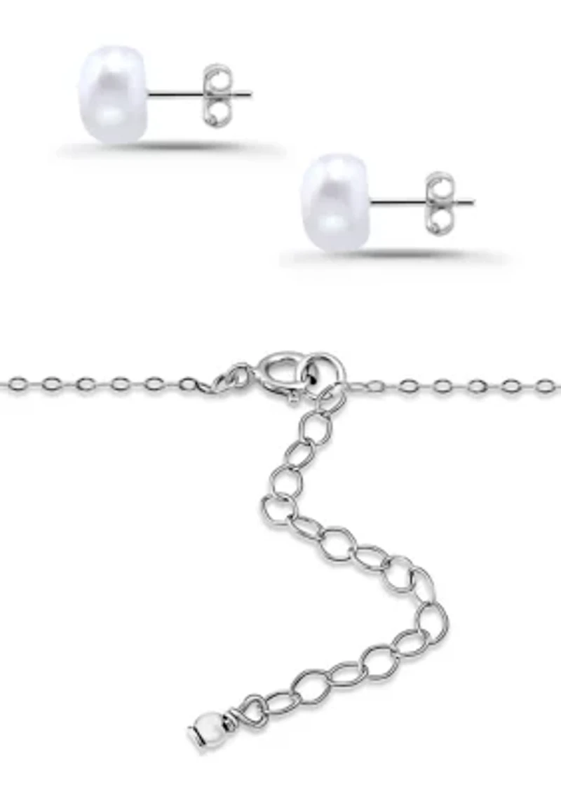 Freshwater Pearl Necklace and Earring Set