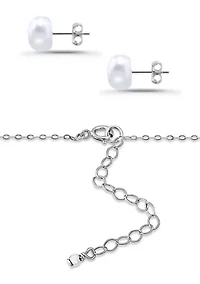 Freshwater Pearl Necklace and Earring Set