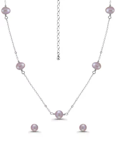 Freshwater Pearl Necklace and Earring Set