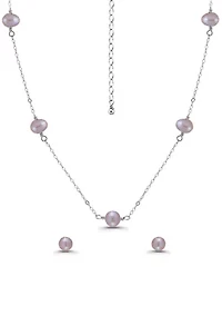 Freshwater Pearl Necklace and Earring Set