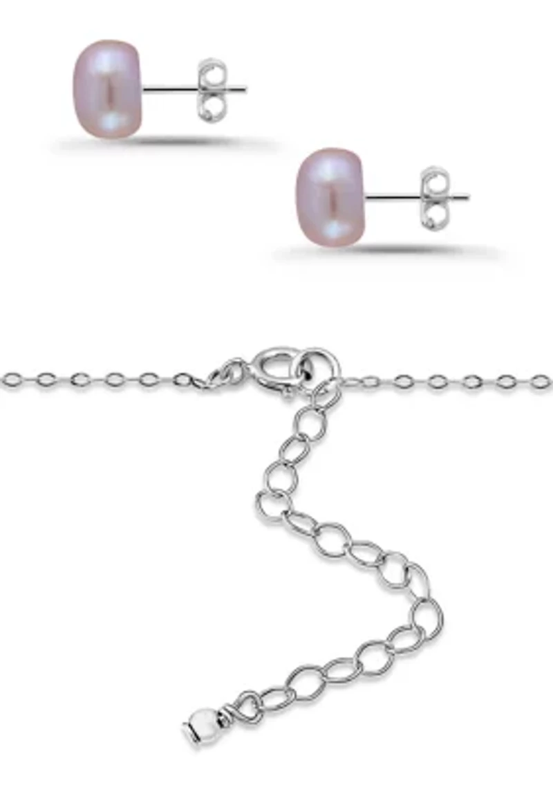 Freshwater Pearl Necklace and Earring Set