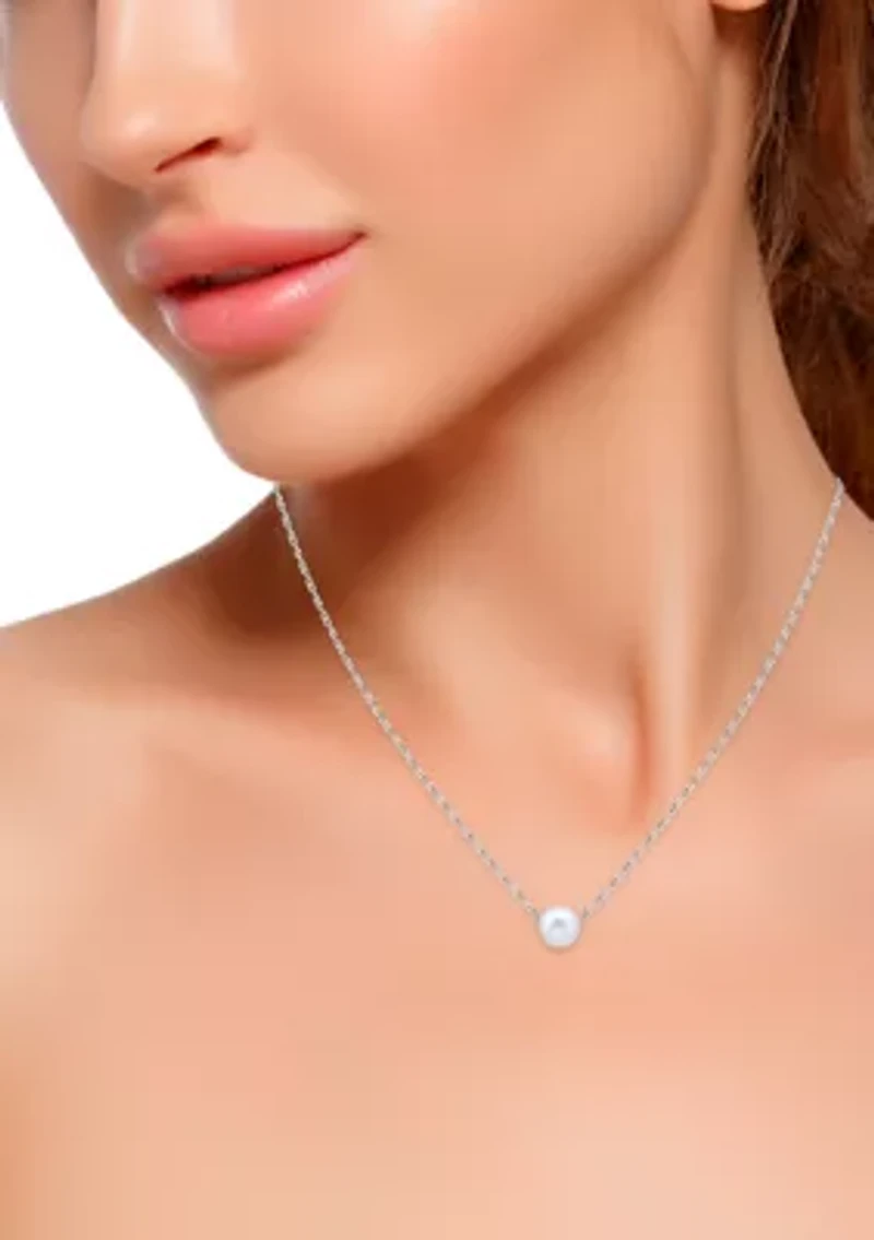 Sterling Silver Freshwater Pearl Necklace and Earring Set