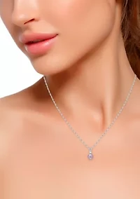 Sterling Silver Purple Bead Necklace and Earring Set