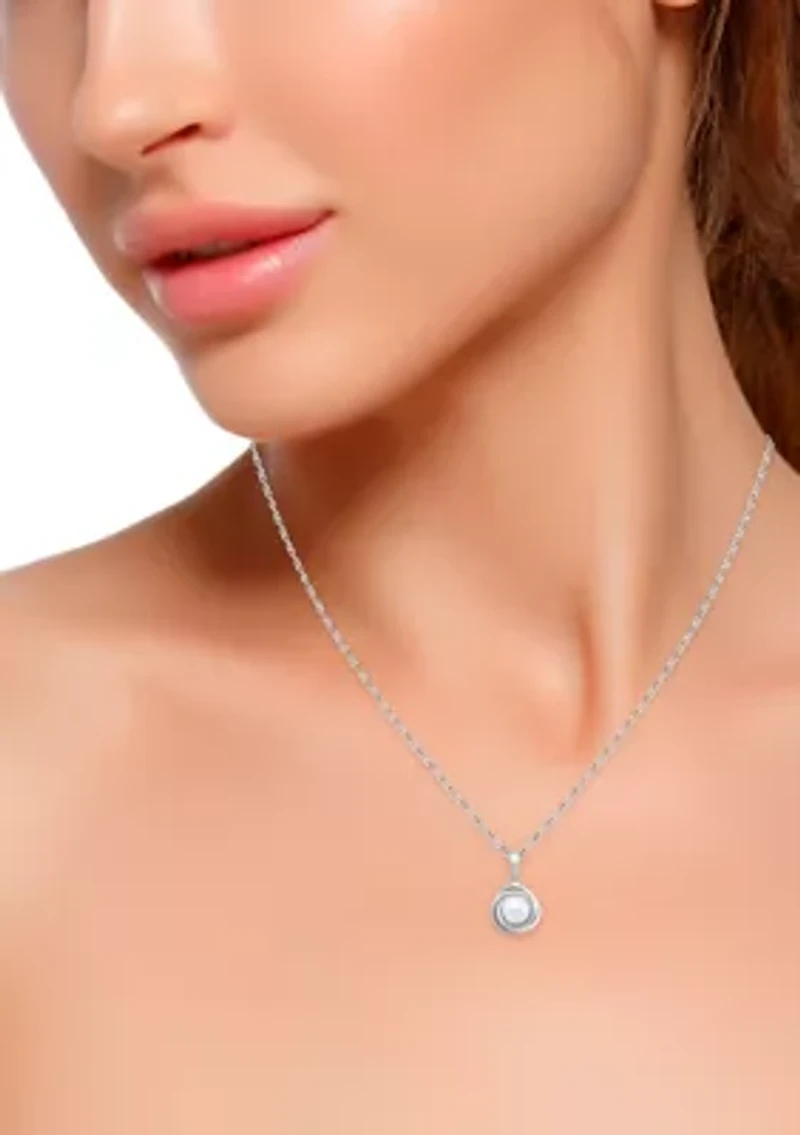 Sterling Silver Pendant Necklace and Stud Earring Set