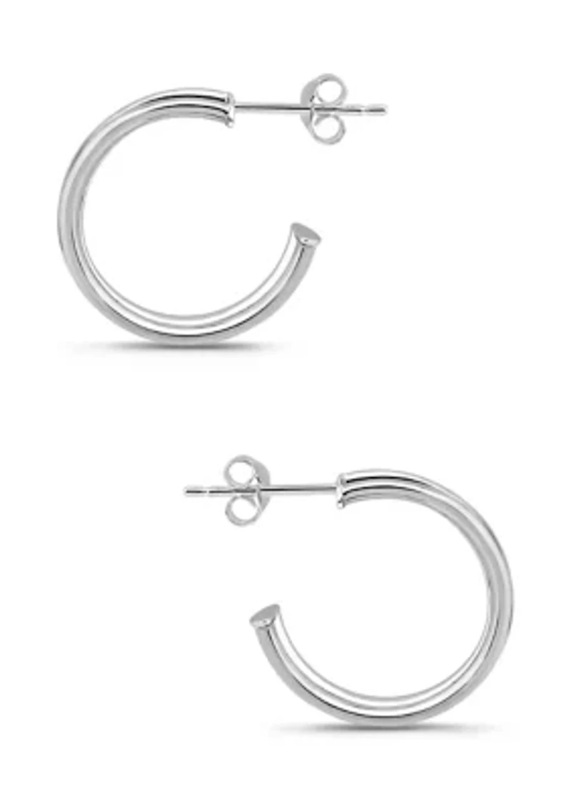 Sterling Silver Double Round Tubing Hoop Earrings