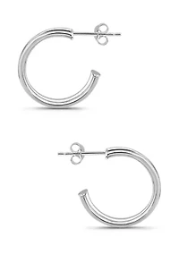 Sterling Silver Double Round Tubing Hoop Earrings