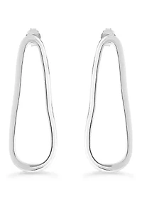 Sterling Silver Wavy Hoop Earrings