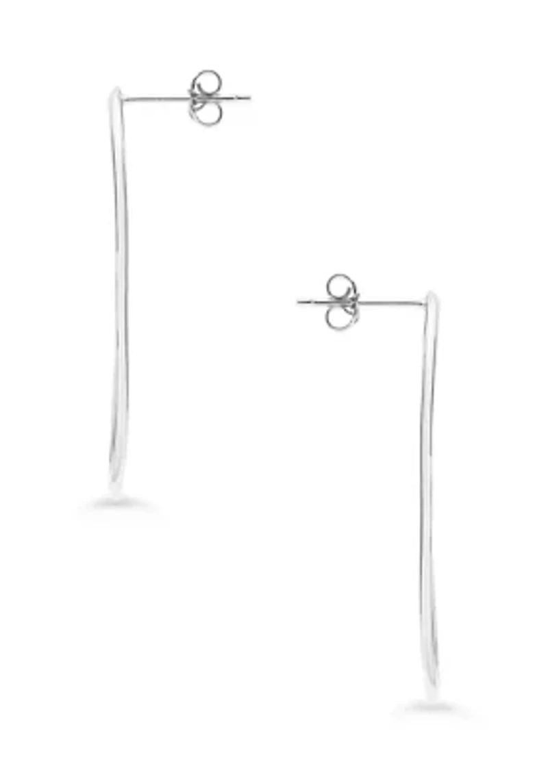 Sterling Silver Wavy Hoop Earrings