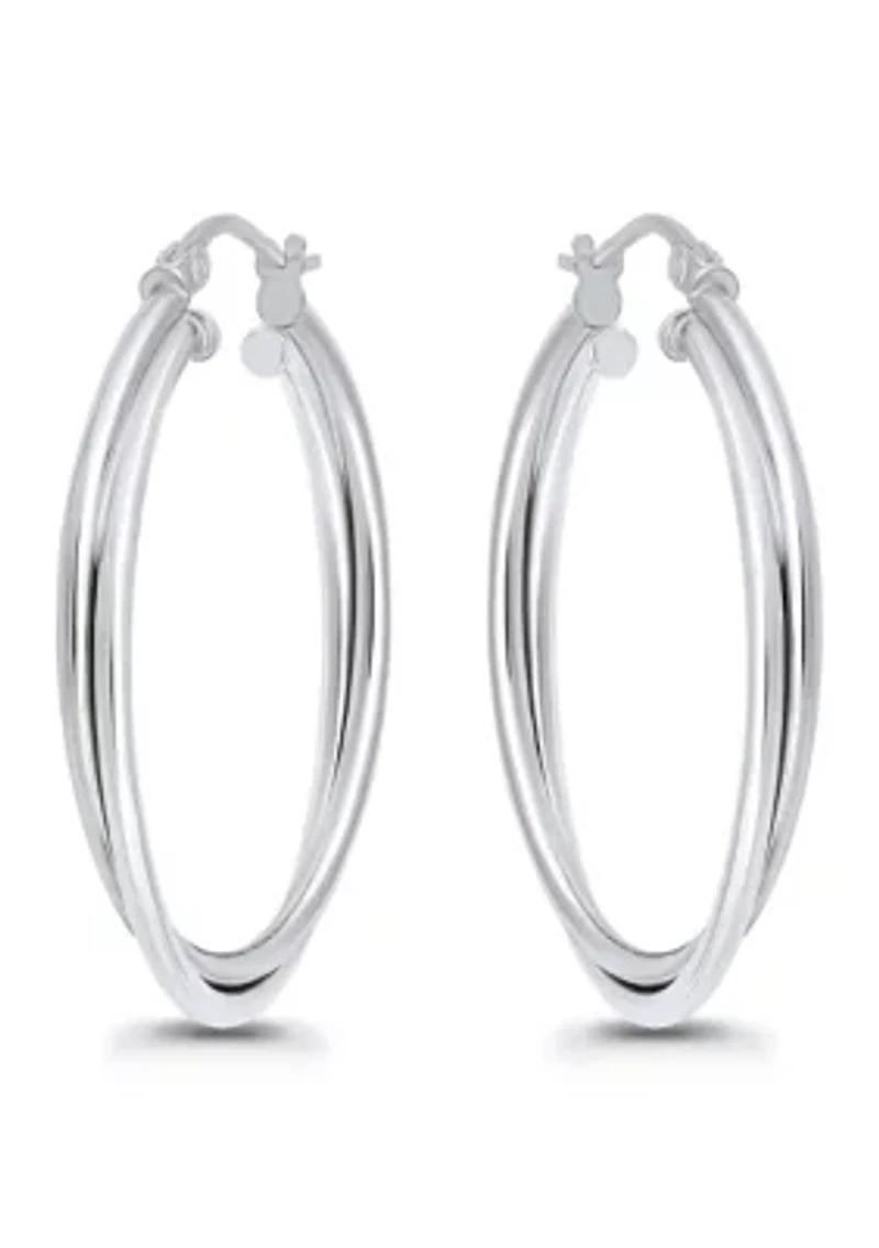 Interlocking Double Tubing Hoop Earrings