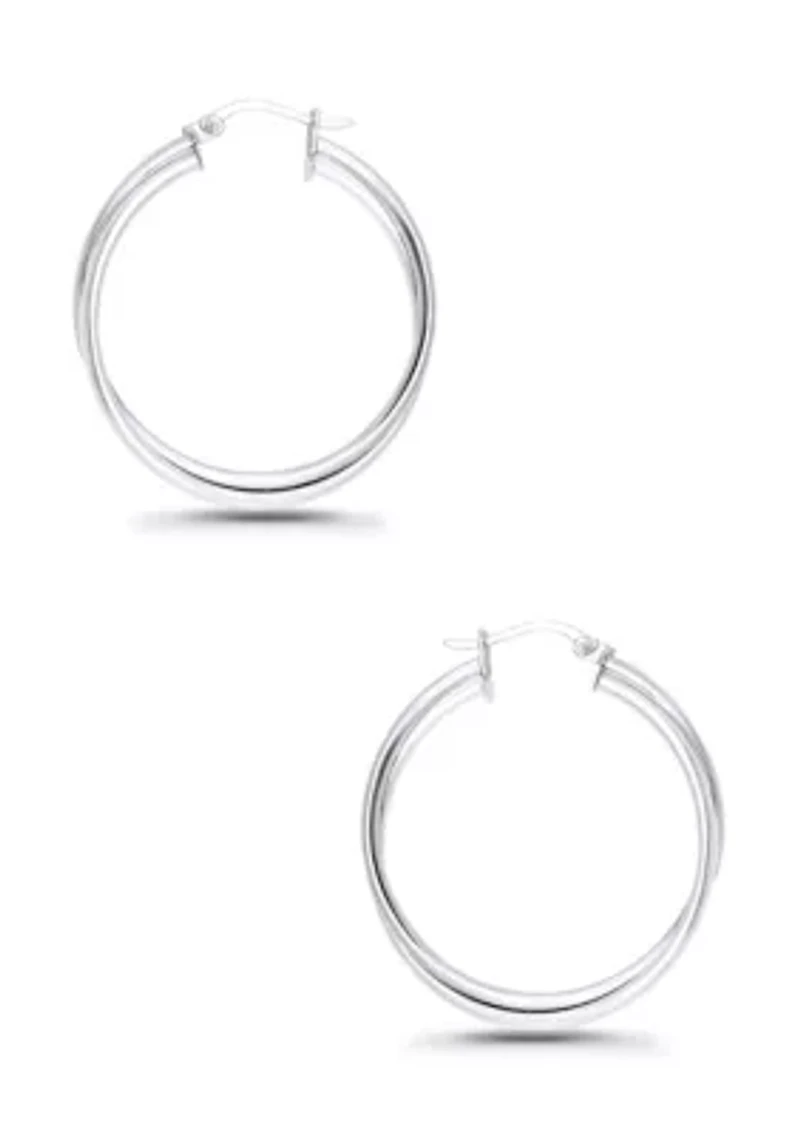 Interlocking Double Tubing Hoop Earrings