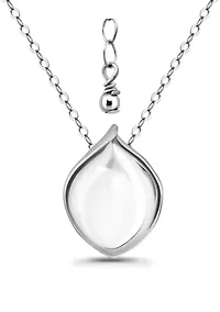 Sterling Silver Polished Teardrop Slide Necklace