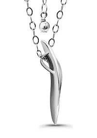 Sterling Silver Polished Teardrop Slide Necklace