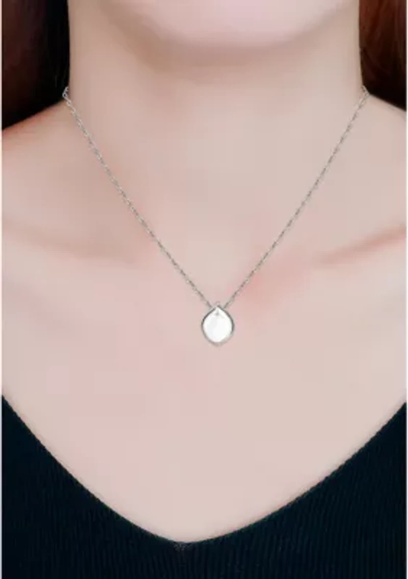 Sterling Silver Polished Teardrop Slide Necklace