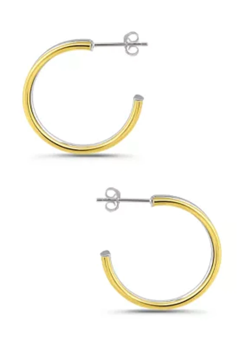 Sterling Silver Double Round Tubing Hoop Earrings