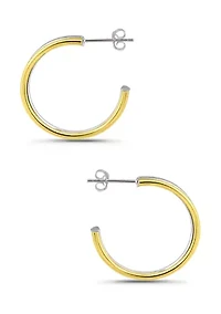 Sterling Silver Double Round Tubing Hoop Earrings
