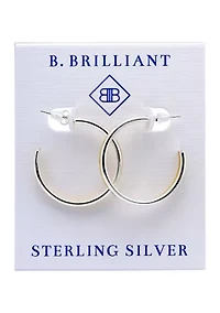 Sterling Silver Double Round Tubing Hoop Earrings